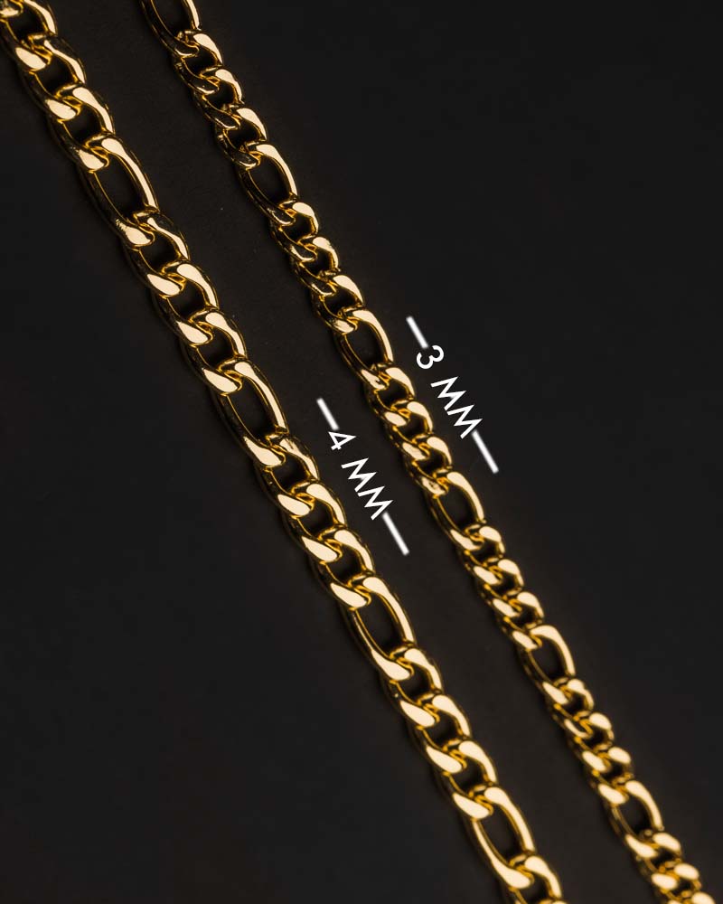 14K Yellow Gold Melano Rope Chain | Figaro Rope Chain | Solid Men's